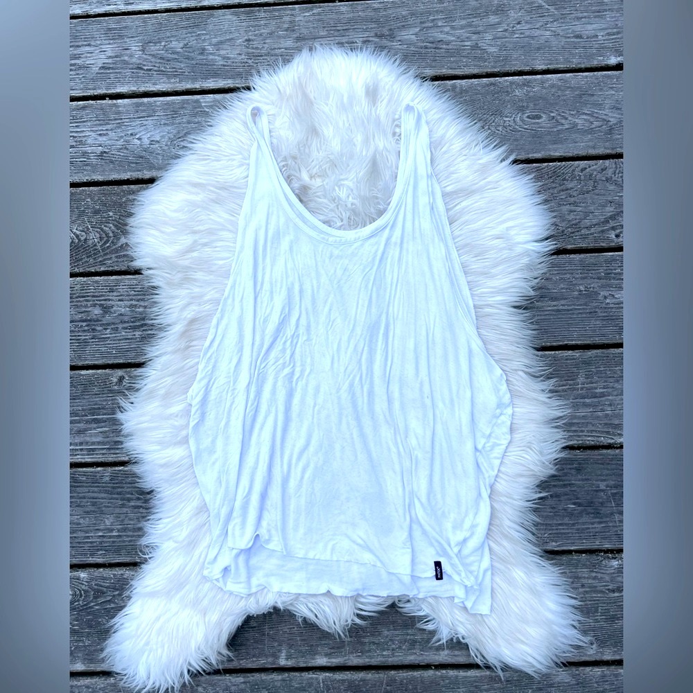 MATIX White Soft Knit Tunic Tank Top Vtg